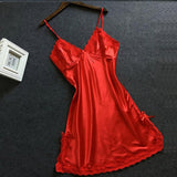 Max Women's Sexy Pajamas V Neck Nightwear Lingerie Babydoll Sleep Wear Red S