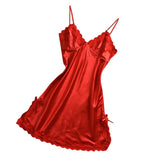 Max Women's Sexy Pajamas V Neck Nightwear Lingerie Babydoll Sleep Wear Red M