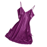 Max Womens Sexy Lingerie Sleepwear Satin Bowknot Lace Babydoll Cami Dress  M