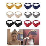 2pcs Cross Headbands Hair Band Stretch Wide Hair Wrap Yoga Headwear Yellow