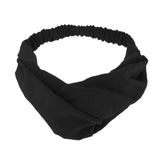 2pcs Cross Headbands Hair Band Stretch Wide Hair Wrap Yoga Headwear Black