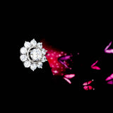Max Lapel Pin 2cm Clear Rhinestone Crystal Brooch Pin Flower for Women Girls