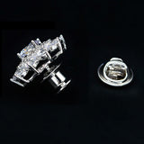 Max Lapel Pin 2cm Clear Rhinestone Crystal Brooch Pin Flower for Women Girls