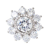 Max Lapel Pin 2cm Clear Rhinestone Crystal Brooch Pin Flower for Women Girls