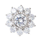 Max Lapel Pin 2cm Clear Rhinestone Crystal Brooch Pin Flower for Women Girls
