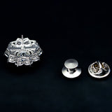 Max Lapel Pin 2cm Clear Rhinestone Crystal Brooch Pin Flower for Women Girls