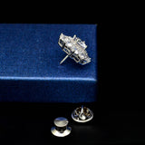 Max Lapel Pin 2cm Clear Rhinestone Crystal Brooch Pin Flower for Women Girls