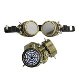 Maxbell Steampunk Gas Goggles with Mask Costume Halloween Party Props Antique Gold