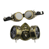 Maxbell Steampunk Gas Goggles with Mask Costume Halloween Party Props Antique Gold