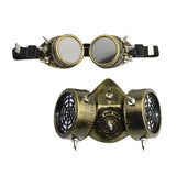 Maxbell Steampunk Gas Goggles with Mask Costume Halloween Party Props Antique Gold