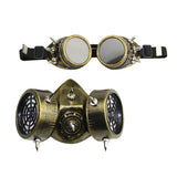 Maxbell Steampunk Gas Goggles with Mask Costume Halloween Party Props Antique Gold