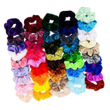 Max Maxb Set of 46 Women's Velvet Scrunchies Assorted Rubber Hair Band Tie Stretchy