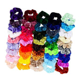 Max Maxb Set of 46 Women's Velvet Scrunchies Assorted Rubber Hair Band Tie Stretchy