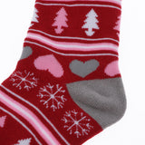 Christmas Holiday Casual Socks Cotton Crew Socks Heart Snowflake