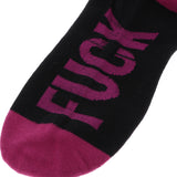 Funny Socks for Women Men Cotton Letter Print FUCK OFF Crew Socks Purple