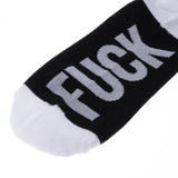 Funny Socks for Women Men Cotton Letter Print FUCK OFF Crew Socks White