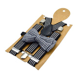 Kid Boy Adjustable Y-Back Suspender with Bow-Tie Set Clip-on Suits Braces 2