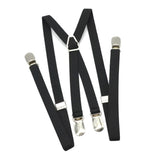 Men X Back Suspender Adjustable Strap Non-slip 4 Clips Trousers Pants Braces