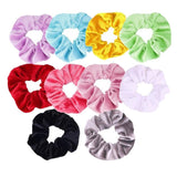 10x Velvet Scrunchies Mixed Color Rubber Hair Tie Rope Bobbles Scrunchy