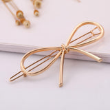 Womens Hollow Bowknot Shape Metal Hair Clip Ponytail Holder Hair Accessories