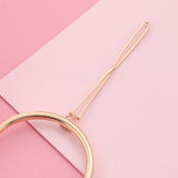 Hollow Round Geometric Metal Hair Clip Ponytail Holder Hair Accessory Golden