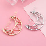 Women Metal Moon Shape Hairpin Clip Hair Snap Clamp Hair Accessories Silver