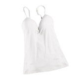 Max Womens Sexy Adjustable Strap Built In Bra Tank Tops Camisole M White