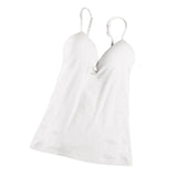 Max Womens Sexy Adjustable Strap Built In Bra Tank Tops Camisole M White