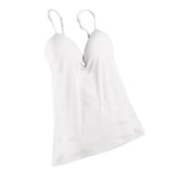 Max Womens Sexy Adjustable Strap Built In Bra Tank Tops Camisole M White