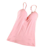 Max Womens Sexy Adjustable Strap Built In Bra Tank Tops Camisole M Pink