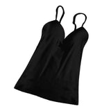 Max Womens Sexy Adjustable Strap Built In Bra Tank Tops Camisole M Black