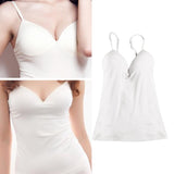 Max Womens Sexy Adjustable Strap Built In Bra Tank Tops Camisole White
