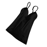 Max Womens Sexy Adjustable Strap Built In Bra Tank Tops Camisole Black