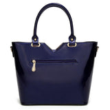 Max Womens Embroidered Glossy Shoulder Bag Purse Luxury Crossbody Handbag Blue