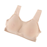 Max Pocket Bra Crop Top Silicone Fake Boobs for Mastectomy Brassiere Tank Top A