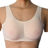 Max Pocket Bra Crop Top Silicone Fake Boobs for Mastectomy Brassiere Tank Top A