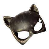 Maxbell Cat Shape Unsex Half Face Mask Halloween Fancy Dress Costume Antique Gold