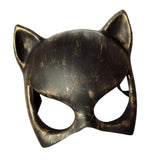 Maxbell Cat Shape Unsex Half Face Mask Halloween Fancy Dress Costume Antique Gold