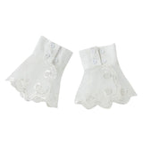 Female Chiffon False Sleeves Lace Cuffs Wrist Cuffs Ruched Decorative Cuff