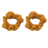 1 Pair Hair Scrunchies Cotton Elastic Hair Bands Hair Ties Ropes Yellow