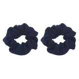 1 Pair Hair Scrunchies Cotton Elastic Hair Bands Hair Ties Ropes Navy Blue