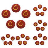Maxbell 5pcs Round Craft Shank Fabric Covered Buttons Decors for Scrapbooking Pear