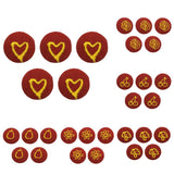 Maxbell 5pcs Round Craft Shank Fabric Covered Buttons Decors for Scrapbooking Pear