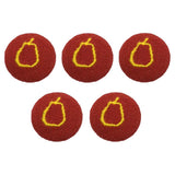 Maxbell 5pcs Round Craft Shank Fabric Covered Buttons Decors for Scrapbooking Pear