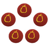Maxbell 5pcs Round Craft Shank Fabric Covered Buttons Decors for Scrapbooking Pear