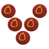 Maxbell 5pcs Round Craft Shank Fabric Covered Buttons Decors for Scrapbooking Pear
