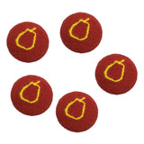 Maxbell 5pcs Round Craft Shank Fabric Covered Buttons Decors for Scrapbooking Pear