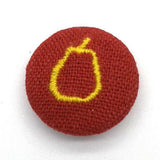 Maxbell 5pcs Round Craft Shank Fabric Covered Buttons Decors for Scrapbooking Pear