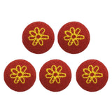 Maxbell 5pcs Round Craft Shank Fabric Covered Buttons Decors for Scrapbooking Seven Petals Flower