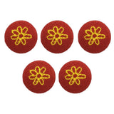 Maxbell 5pcs Round Craft Shank Fabric Covered Buttons Decors for Scrapbooking Seven Petals Flower
